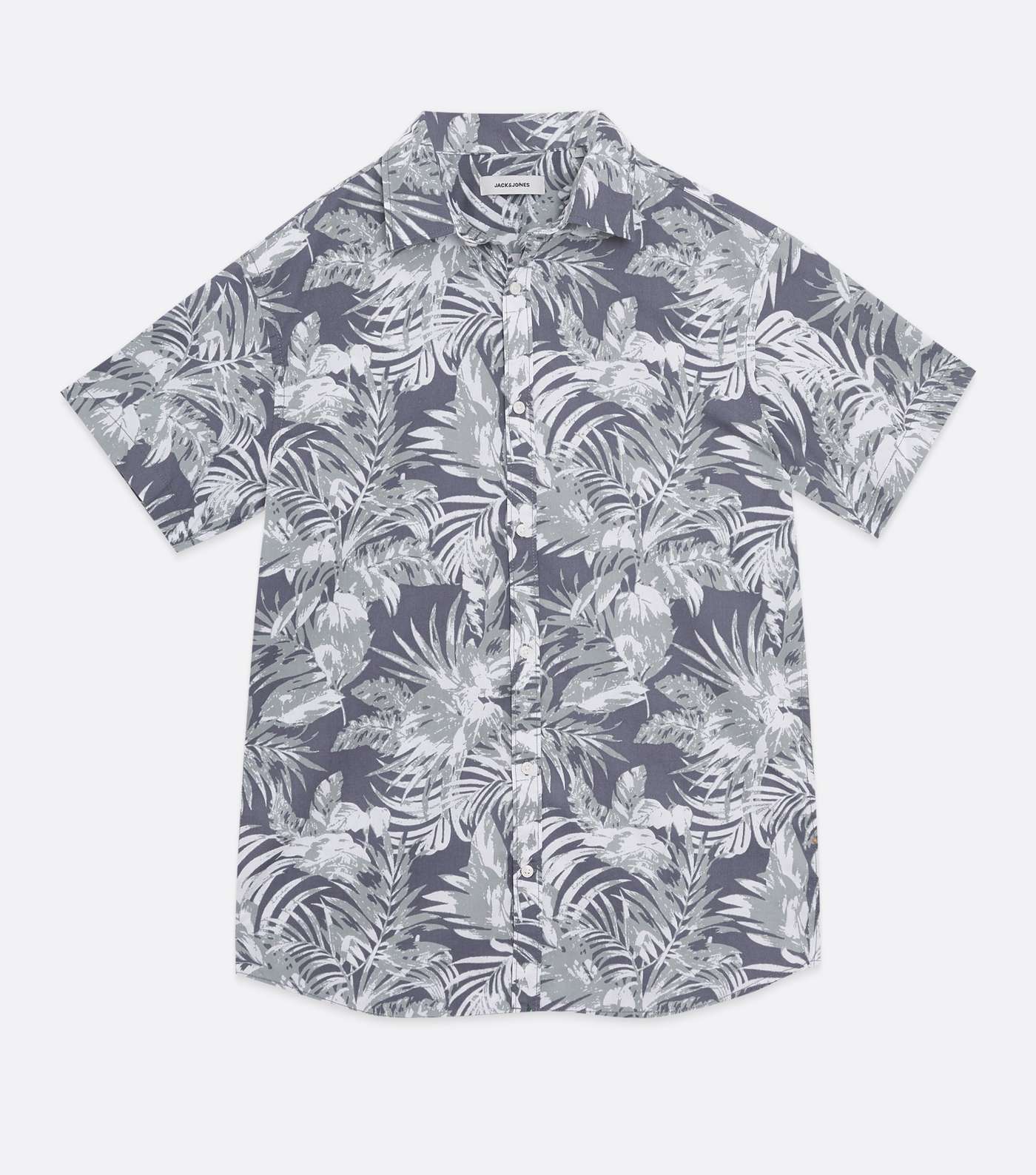Jack & Jones Grey Palm Short Sleeve Shirt Image 5