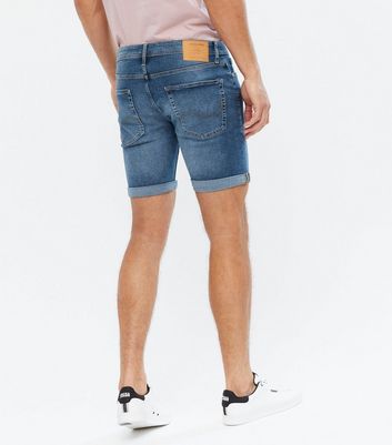 Jones Blue Denim Skinny Fit Shorts 