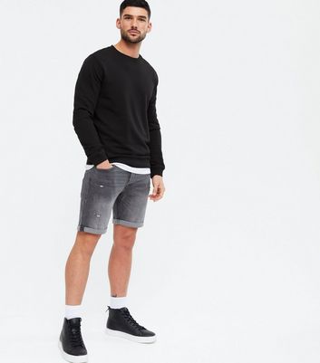 grey jeans shorts mens