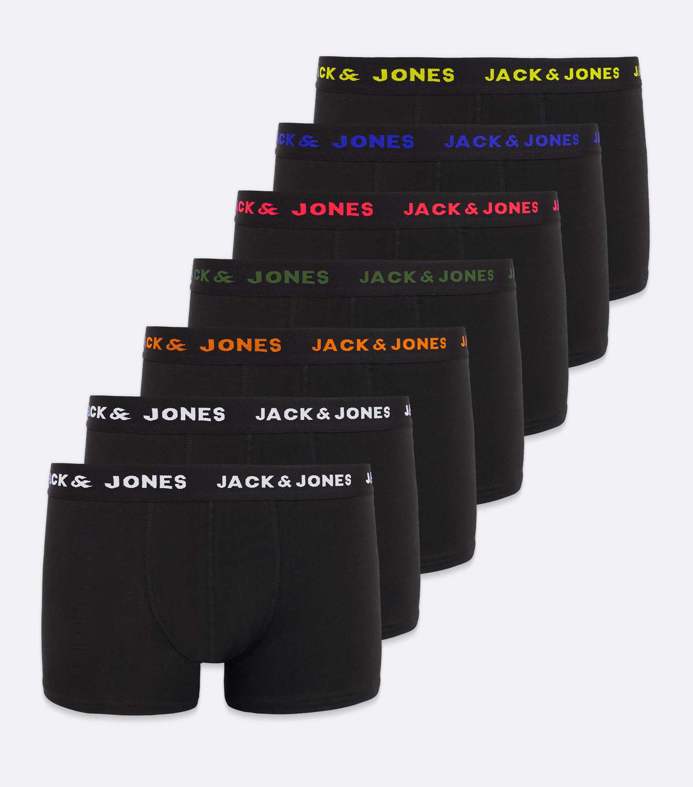 Jack & Jones 7 Pack Black Logo Boxers