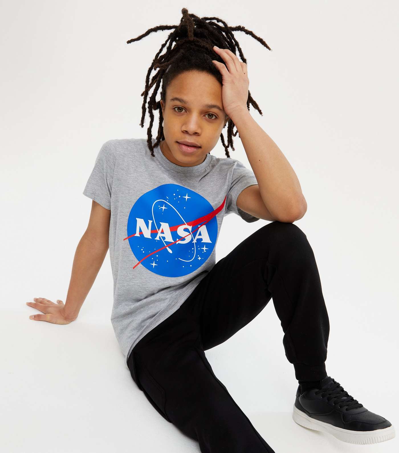 Boys Grey Marl NASA Logo T-Shirt