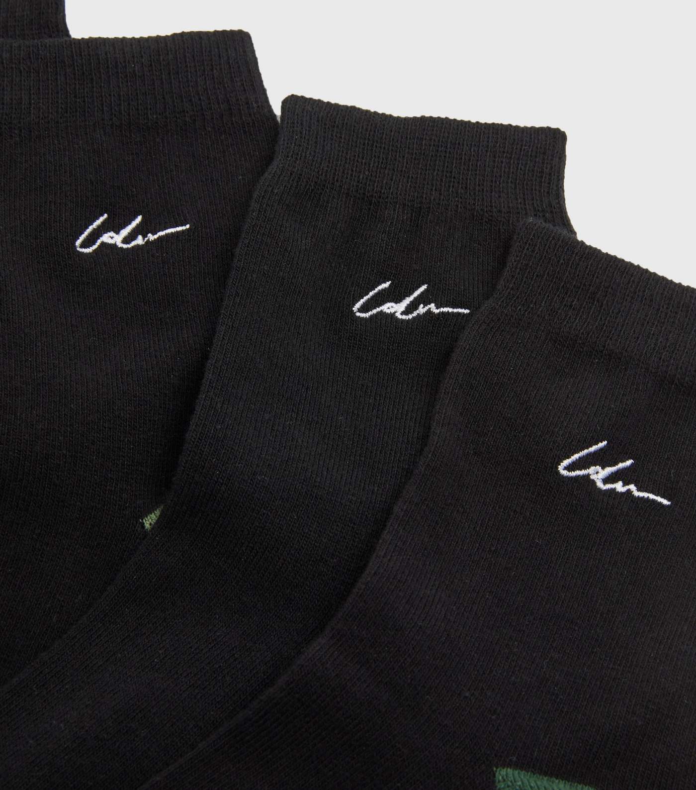 Boys 5 Pack Black LDN Embroidered Socks Image 2
