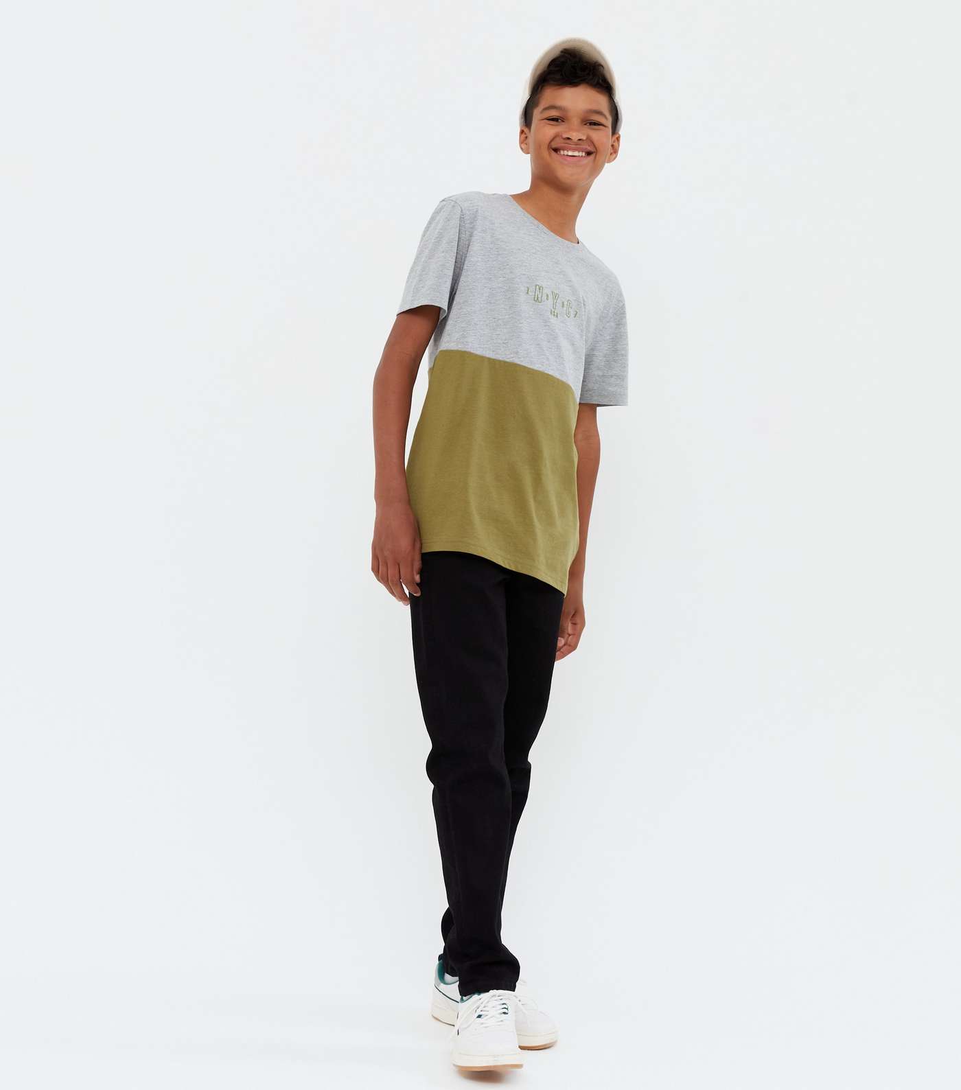 Boys Khaki NYC Embroidered T-Shirt Image 2