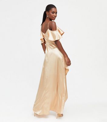 Cold shoulder shop satin dress