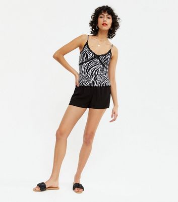 Black Zebra Print Lace Cami