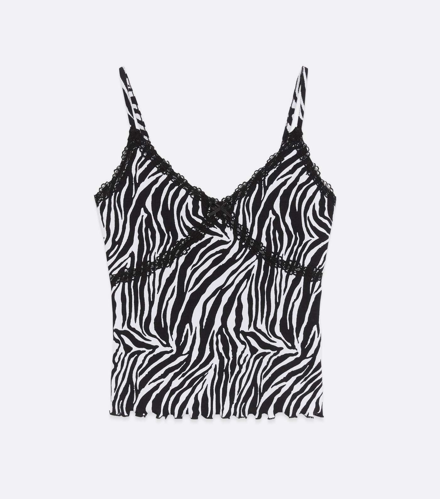 Black Zebra Print Lace Cami Image 5