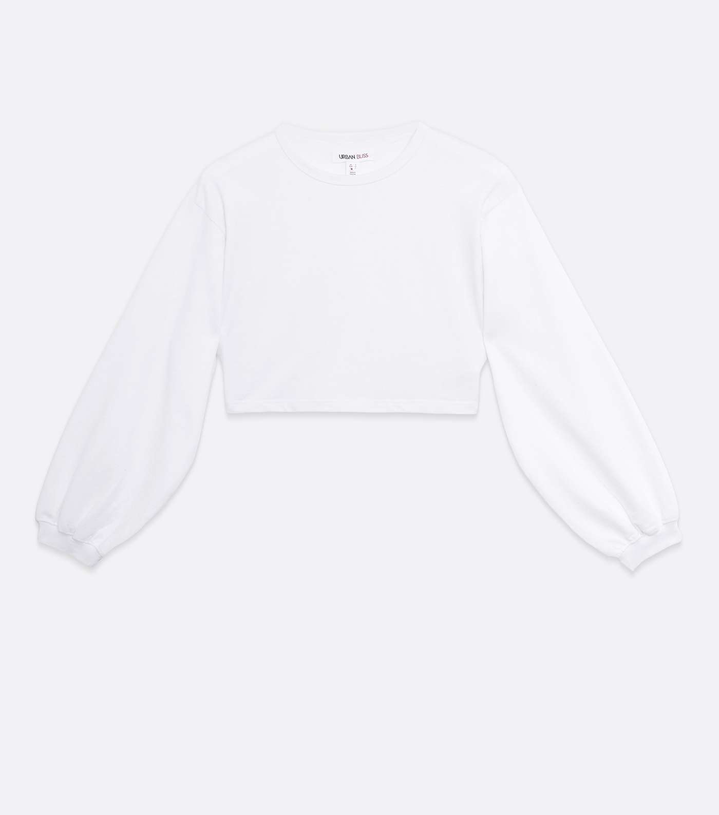 Urban Bliss White Puff Sleeve Crop Sweatshirt Image 5
