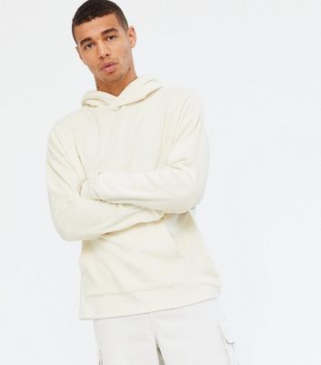 Off White Towelling Hoodie New Look