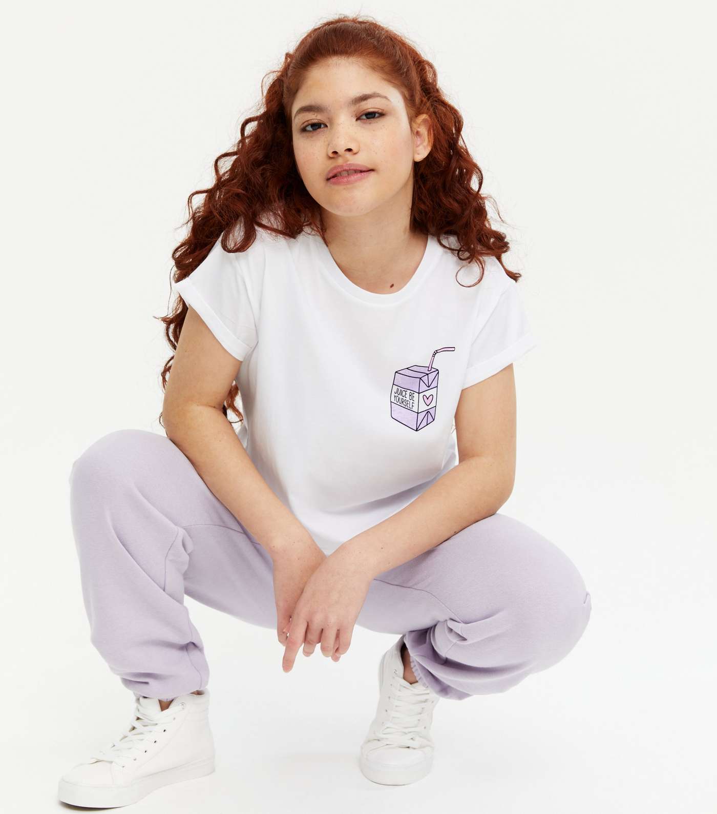 Girls White Juice Be Yourself Logo T-Shirt Image 2