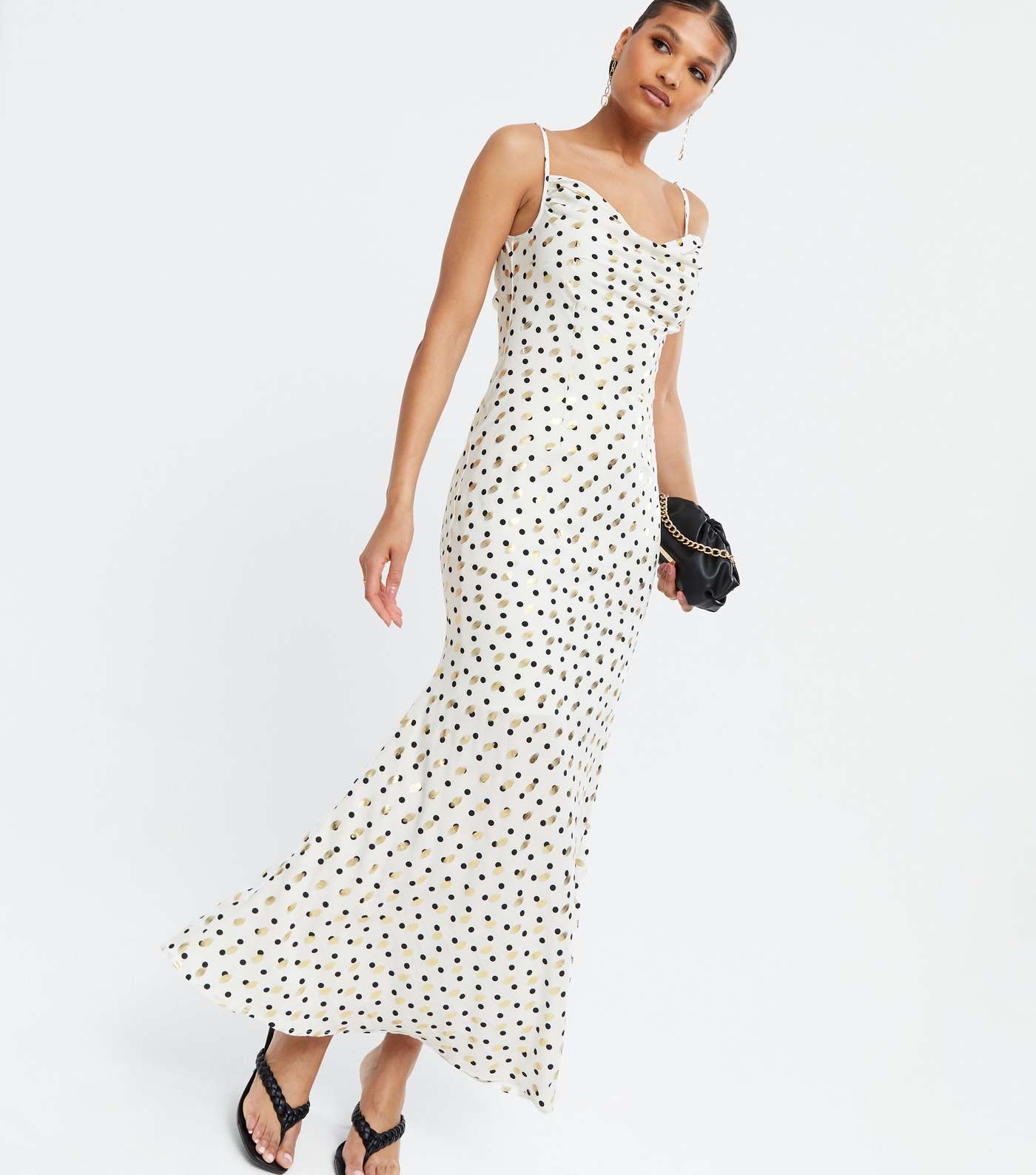 Zibi London White Spot Maxi Slip Dress Image 2