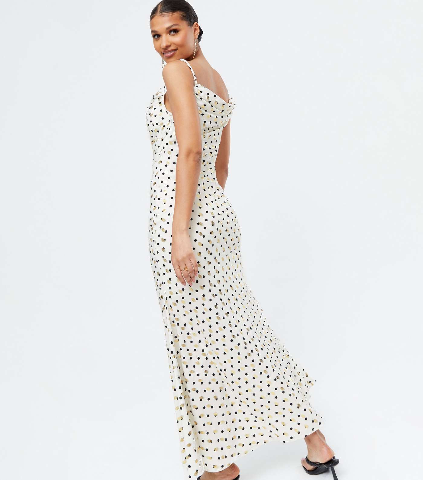 Zibi London White Spot Maxi Slip Dress Image 4