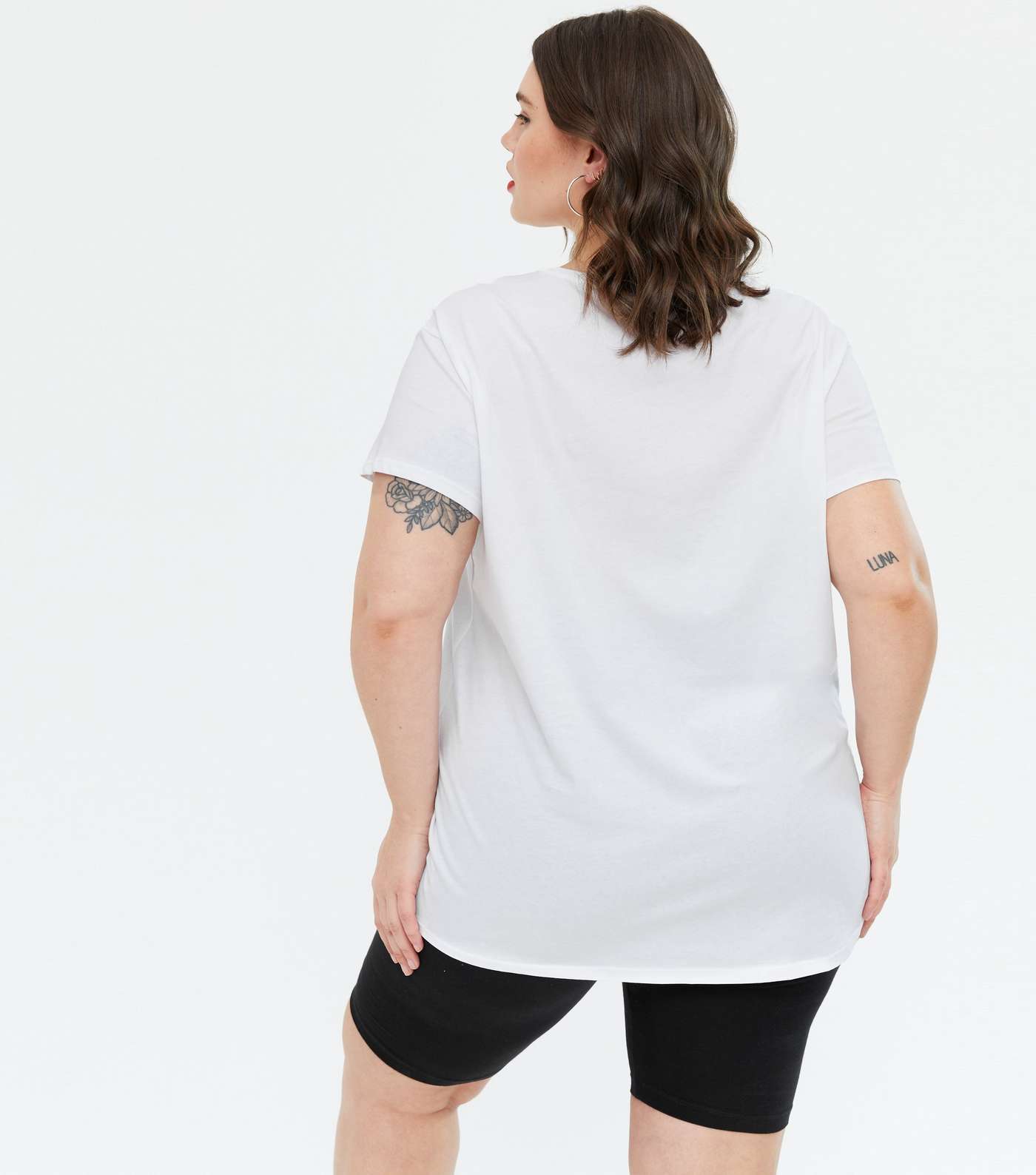 Curves White Sassy Box Logo T-Shirt Image 4