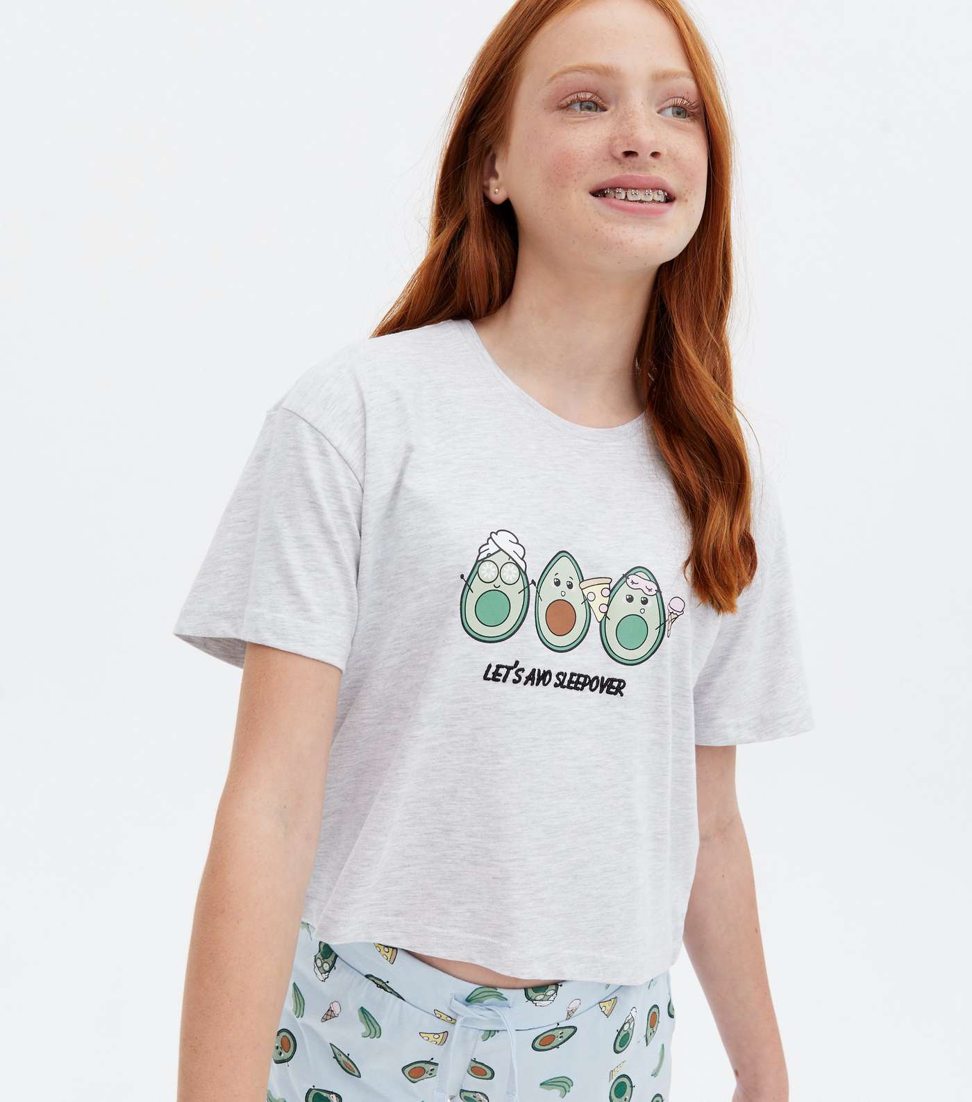 Girls Mint Green Avocado Logo Short Pyjama Set Image 2
