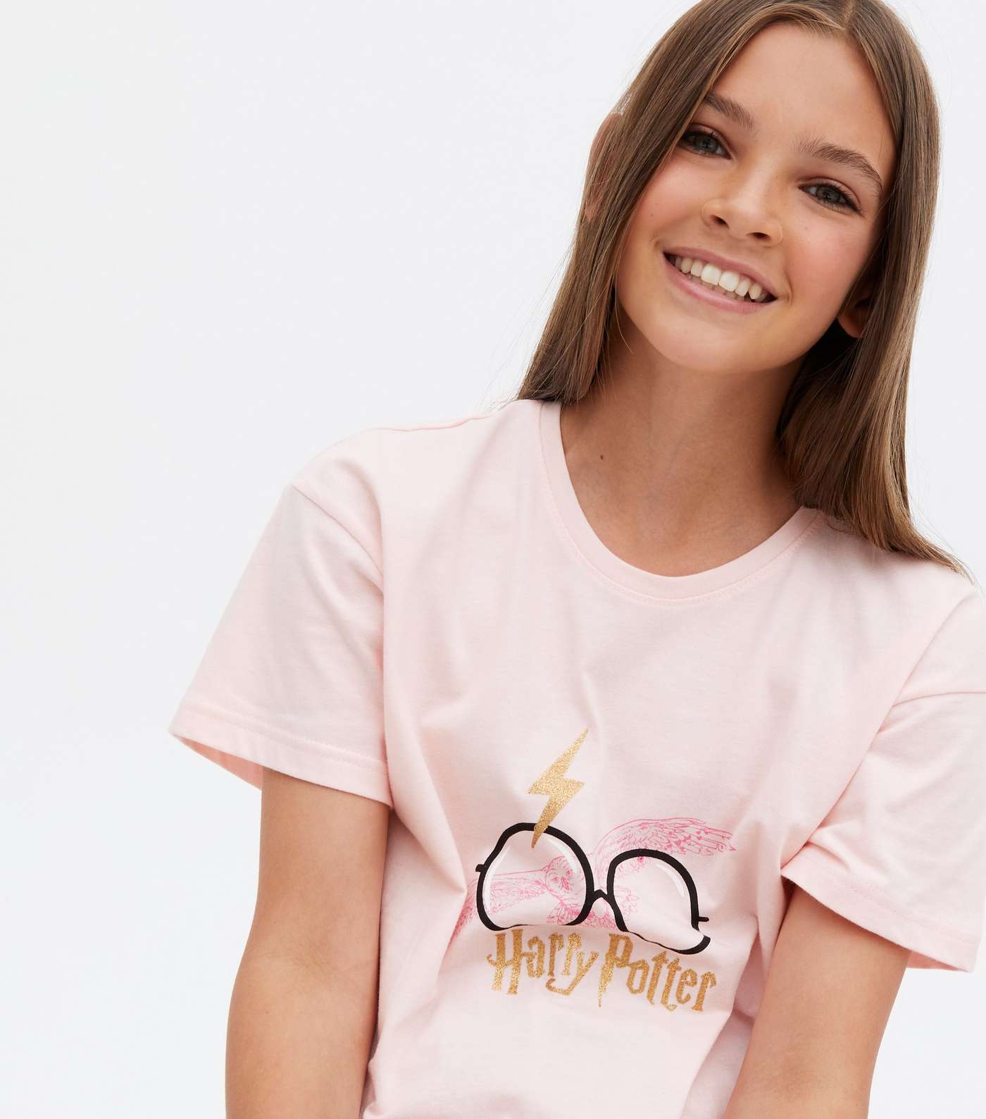 Girls Light Grey Jogger Pyjama Set with Harry Potter Logo  Image 3
