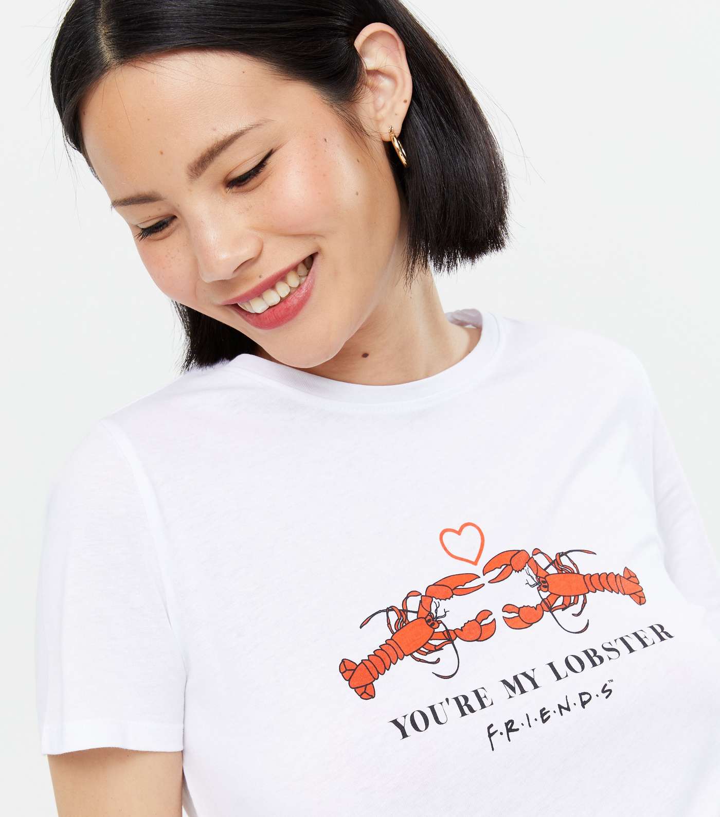 White Lobster Friends Logo T-Shirt