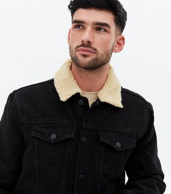 Black denim clearance jacket wool lining