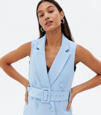 Blue best sale sleeveless blazer