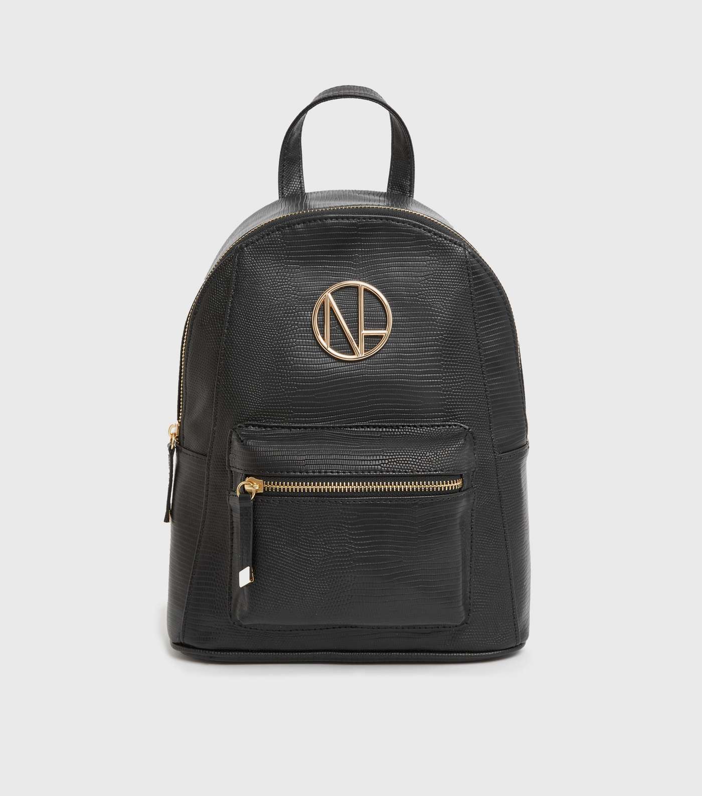 Black Leather-Look NL Logo Backpack