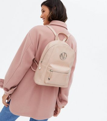 Pink logo backpack best sale