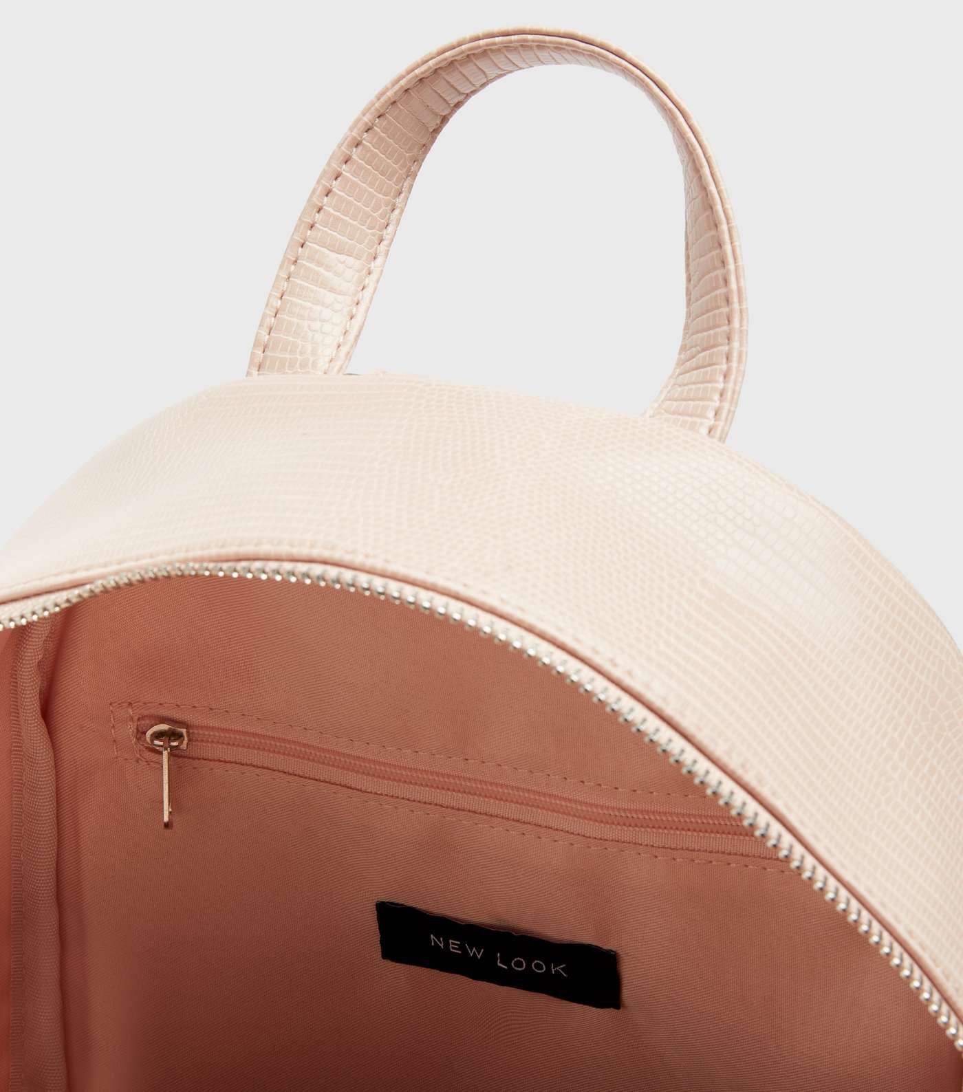 Pale Pink Leather-Look NL Logo Backpack Image 4