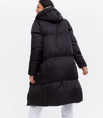 Click to view product details and reviews for Blue Vanilla Black Long Hooded Puffer Jacket New Look.