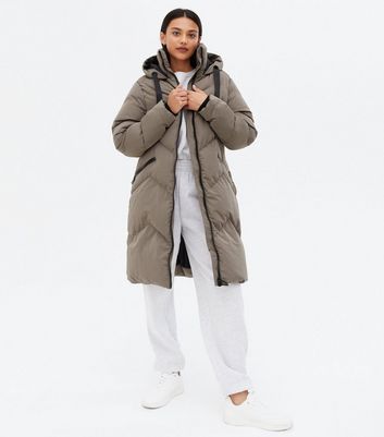Damen Bekleidung Blue Vanilla Stone Chevron Long Puffer Jacket Damen Bekleidung Blue Vanilla Stone Chevron Long Puffer Jacket