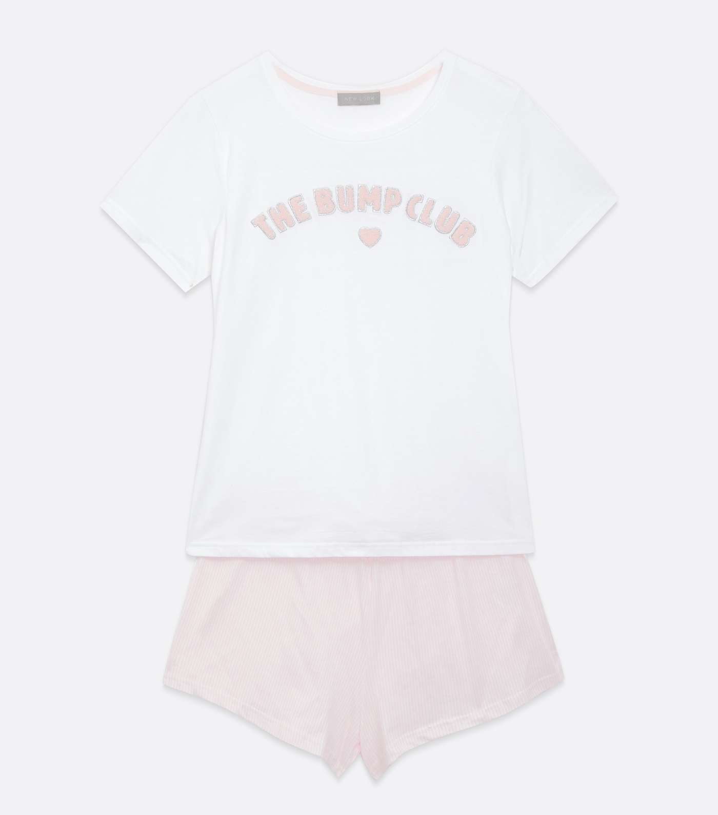 Maternity White The Bump Club Logo Short Pyjama Set Image 5