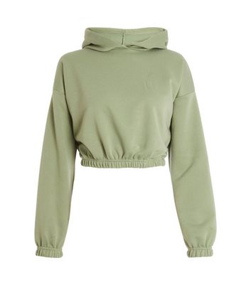 Mint green crop clearance hoodie