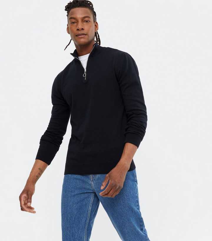 Fine Knit Half-Zip Navy