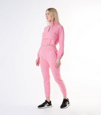 JUSTYOUROUTFIT Pink Zip Sweatshirt and 
