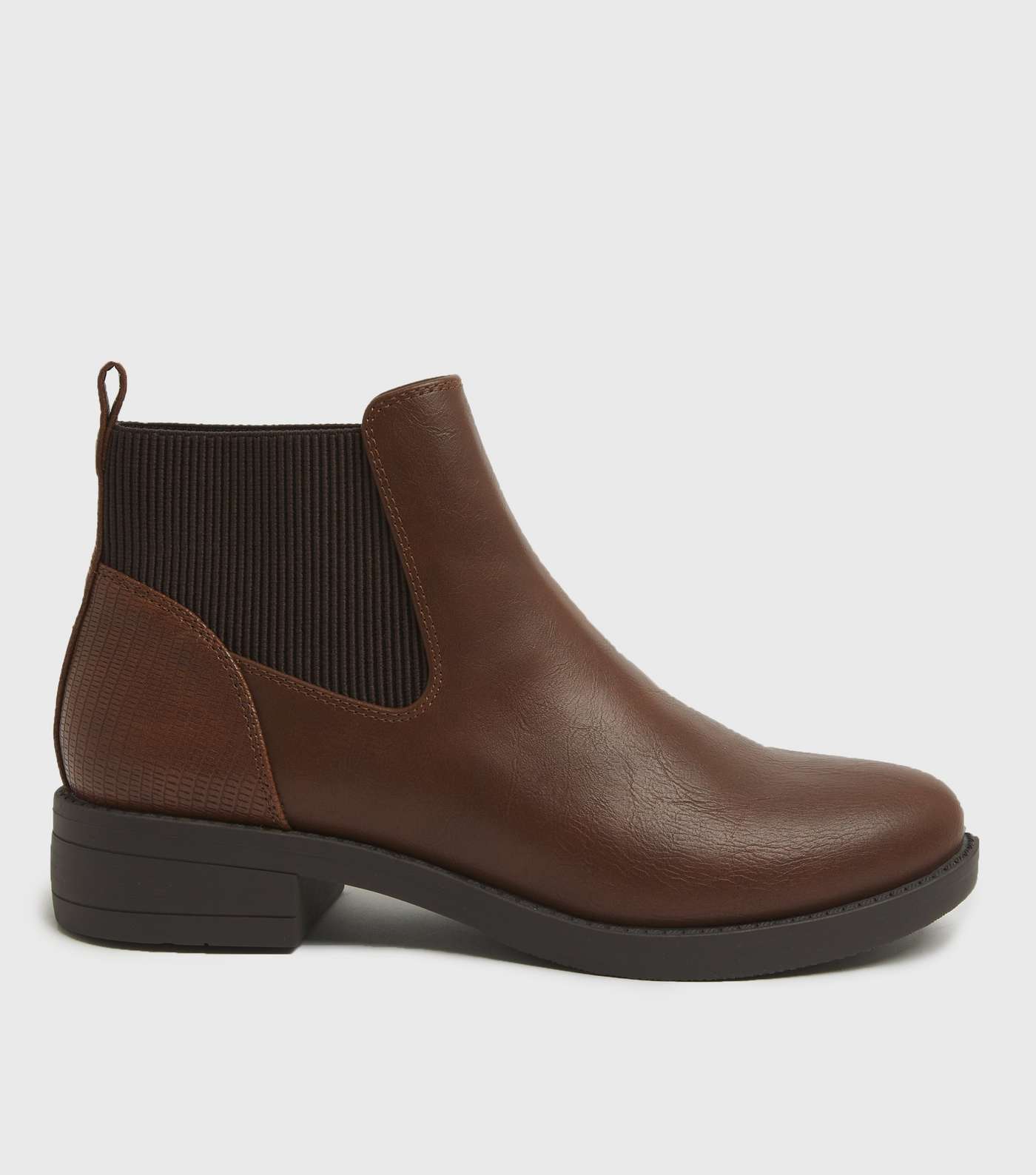 Tan Round Toe Chelsea Boots