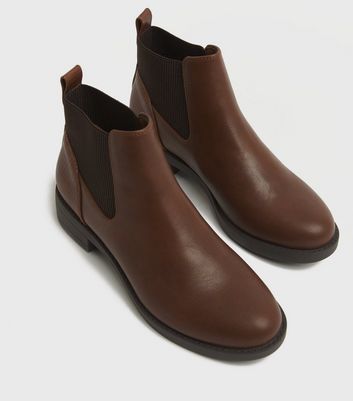 shop for Tan Round Toe Chelsea Boots New Look Vegan at Shopo