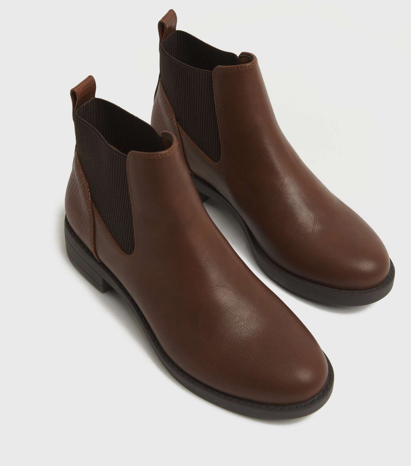 Tan Round Toe Chelsea Boots Image 3
