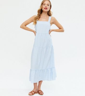 tiered gingham dress