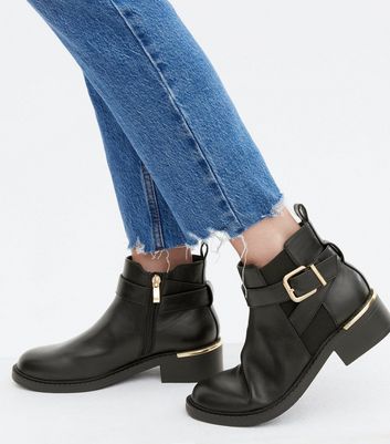 wide fit buckle ankle boots