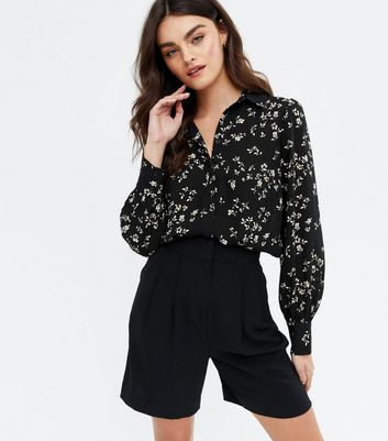 Black Floral Long Sleeve Shirt | New Look