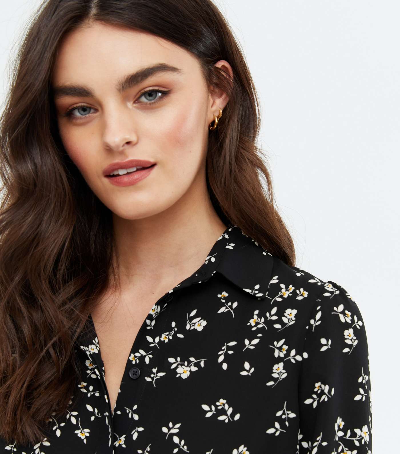 Black Floral Long Sleeve Shirt Image 3