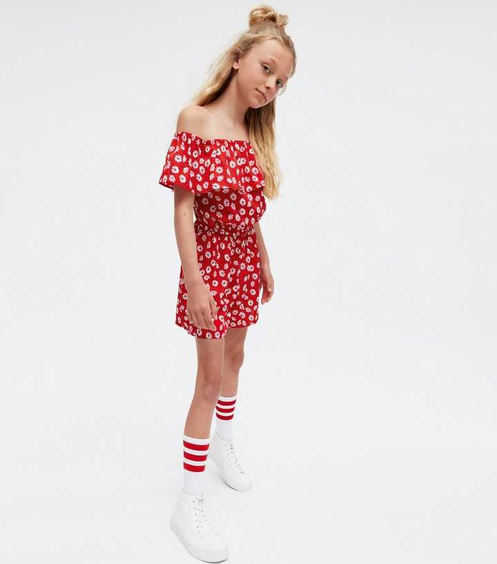 Dress Bardot Junior Playsuit Bardot Playsuit Girls Floral Playsuit