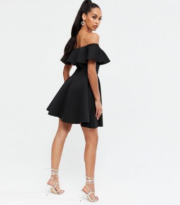 new look black bardot dress