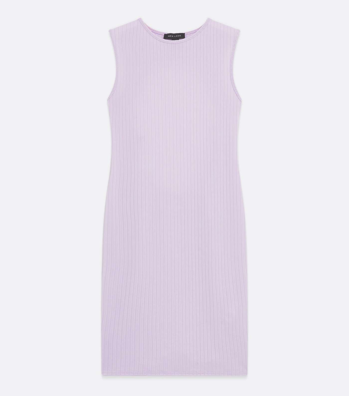 Lilac Ribbed Open Tie Back Bodycon Dress Image 5
