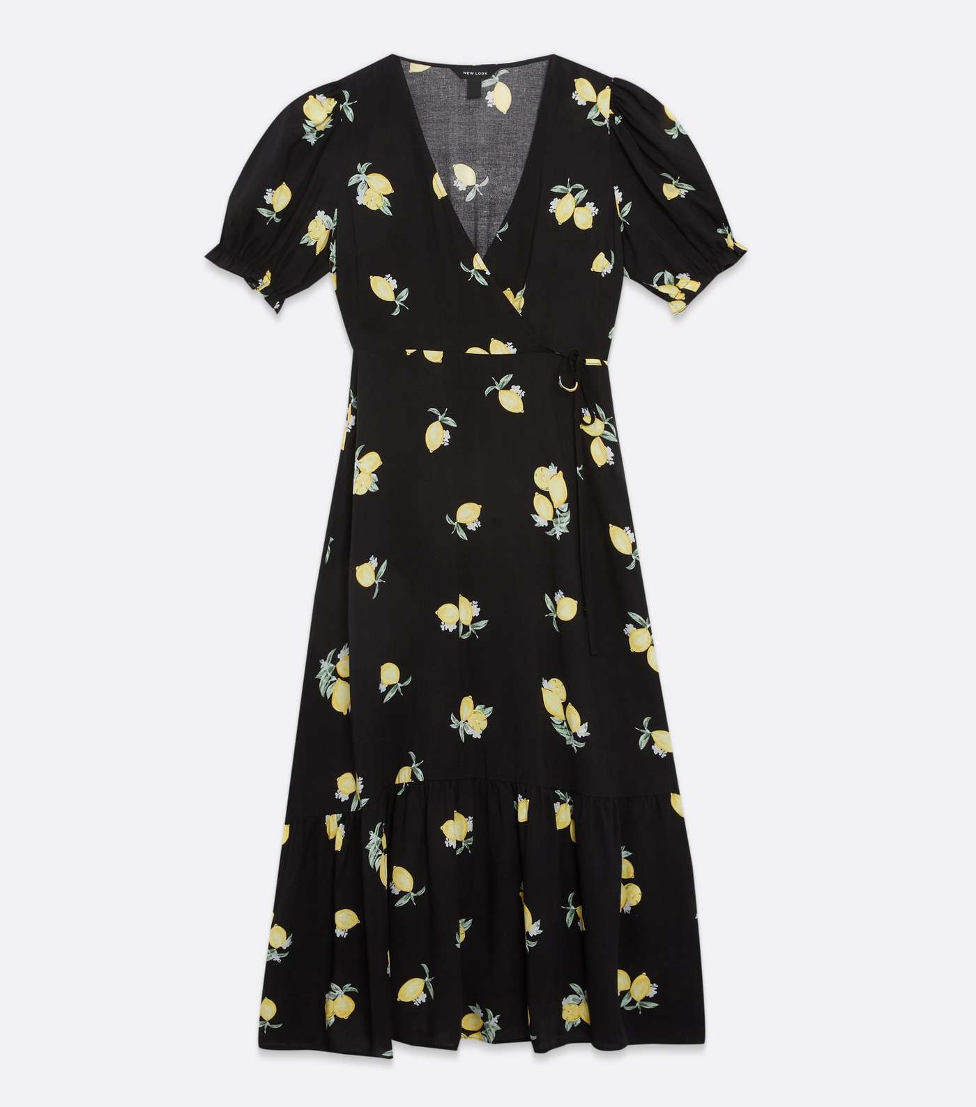 Black Lemon Tiered Wrap Midi Dress Image 5