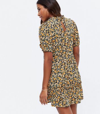 Missguided floral high neck trim tea dress sale