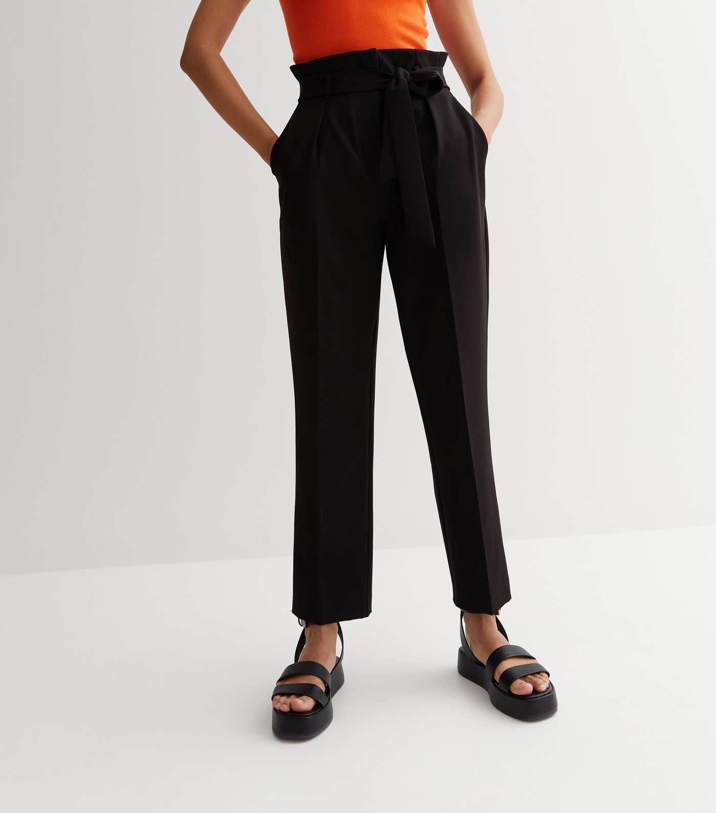 Black Belted Trousers Image 2