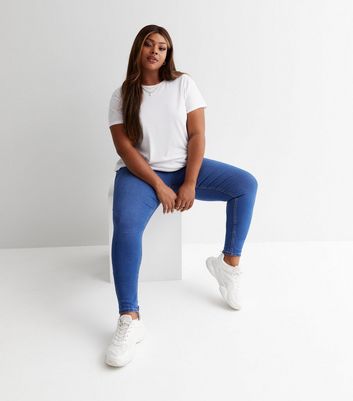 Curves Pale Blue Mid Rise Lift & Shape Emilee Jeggings