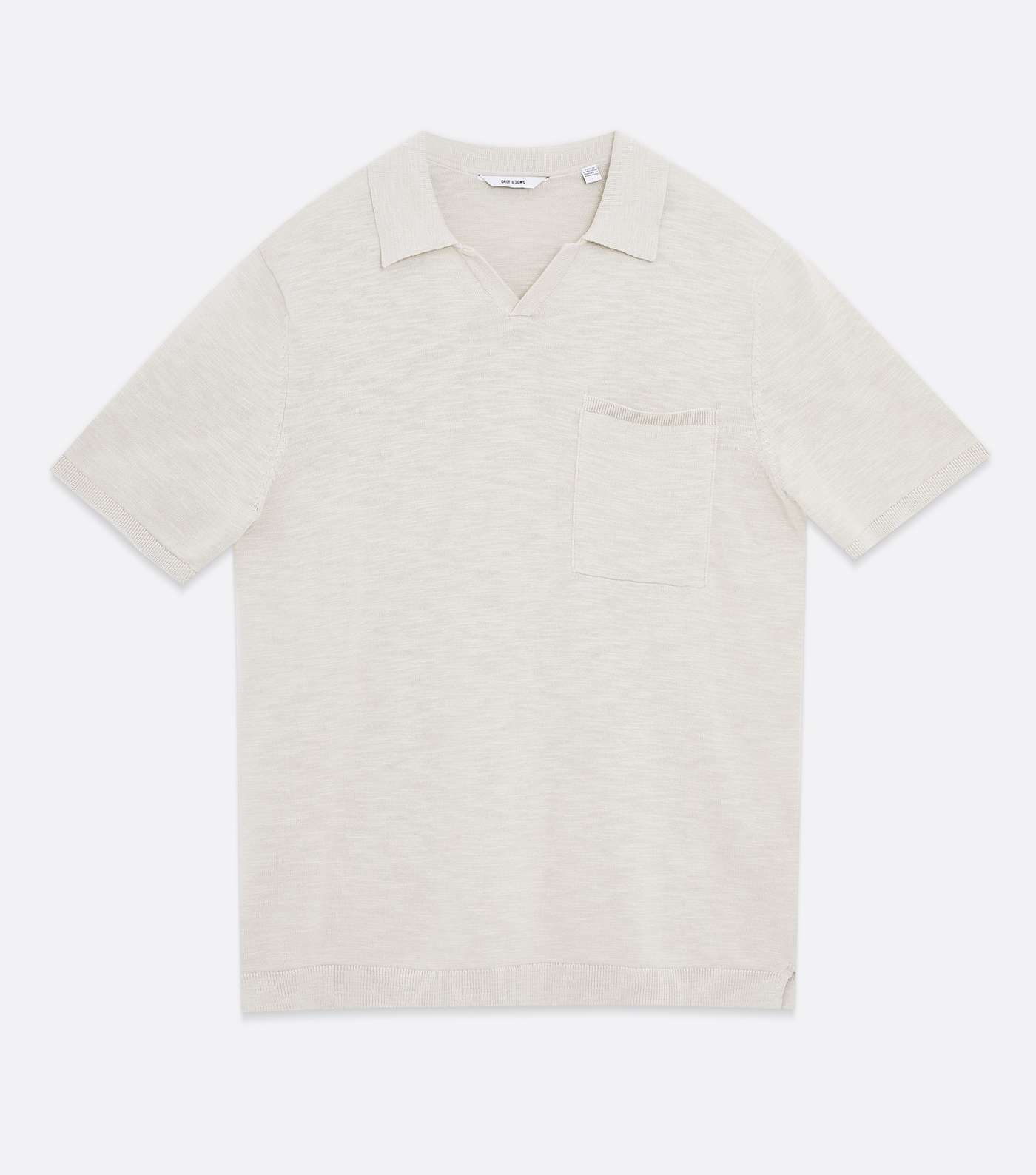 Only & Sons Stone Knit Polo Shirt Image 5