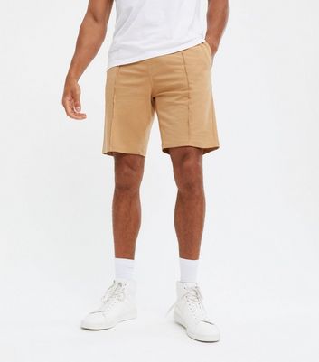 shop for Men's Only & Sons Tan Exposed Seam Shorts New Look at Shopo