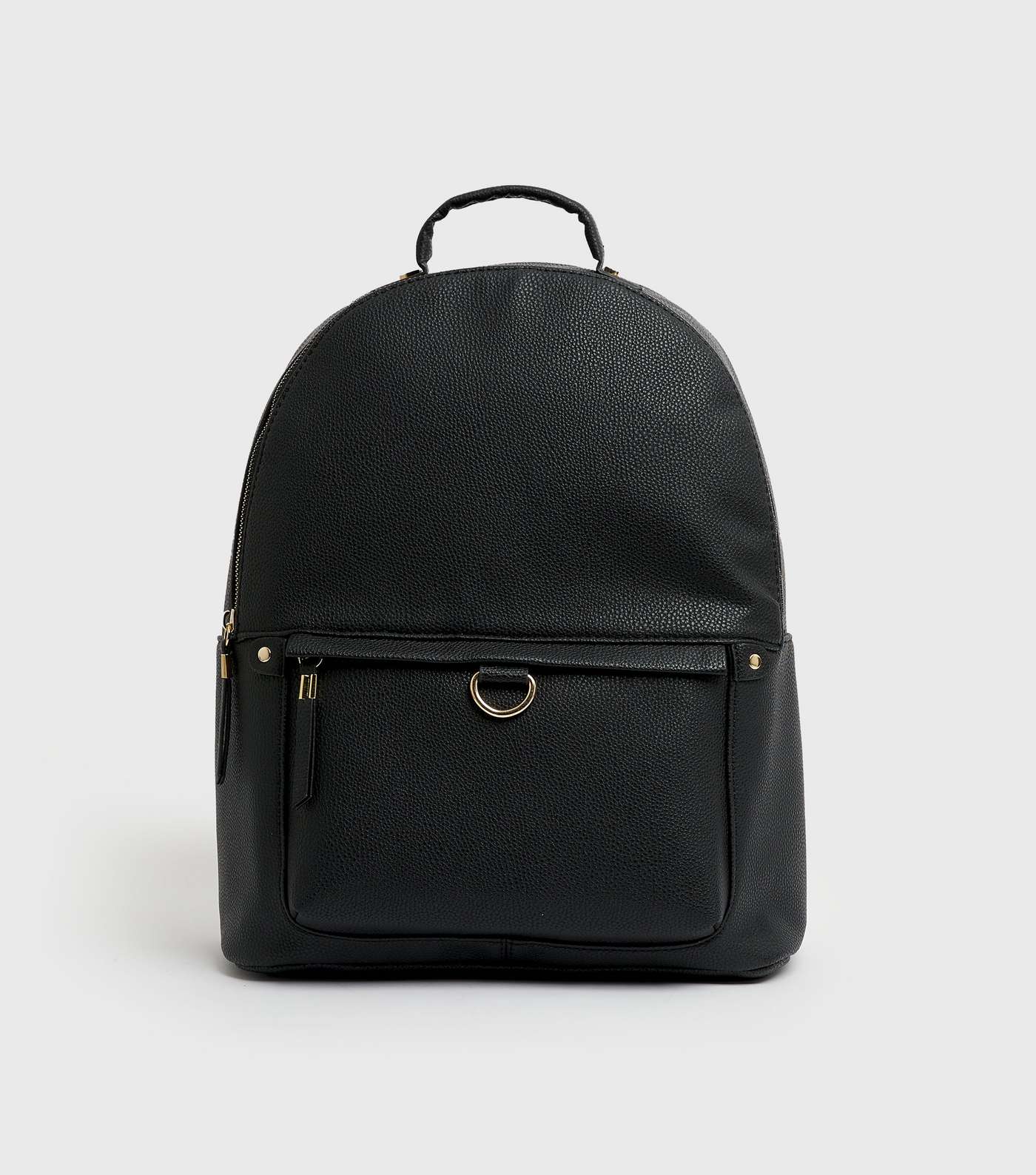 Black Leather-Look Backpack