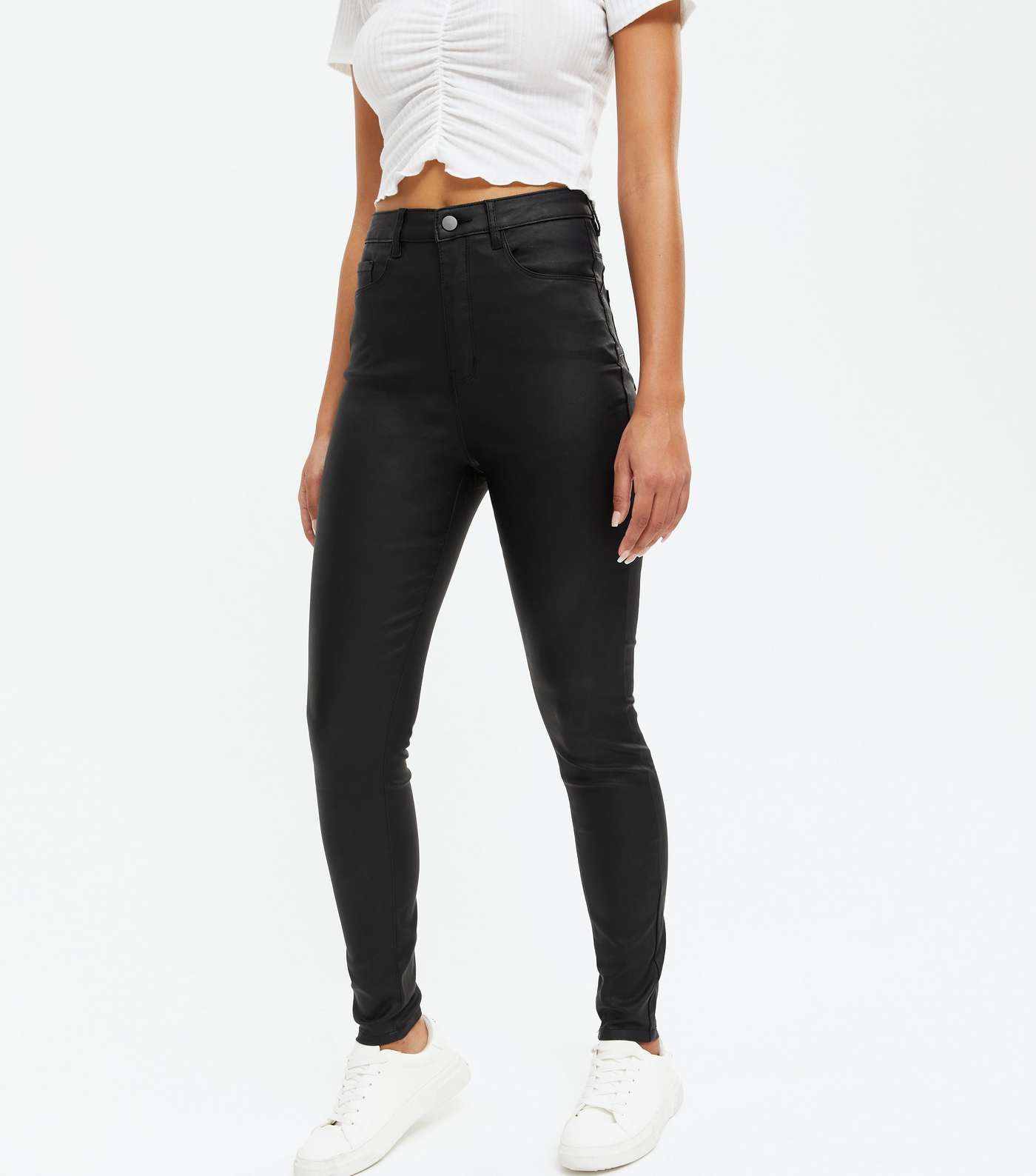 Urban Bliss Black Leather-Look Shaper Jeans Image 2