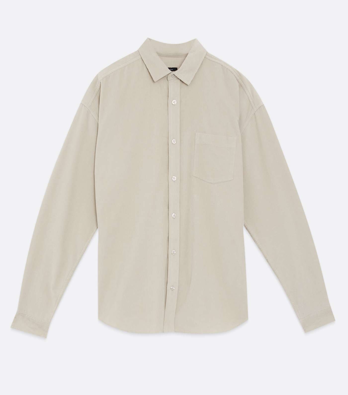Off White Cord Long Sleeve Oversized Shirt Image 5