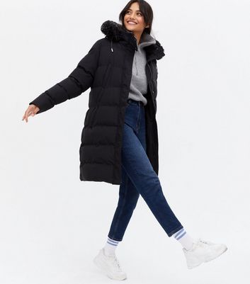 midi hooded puffer jacket